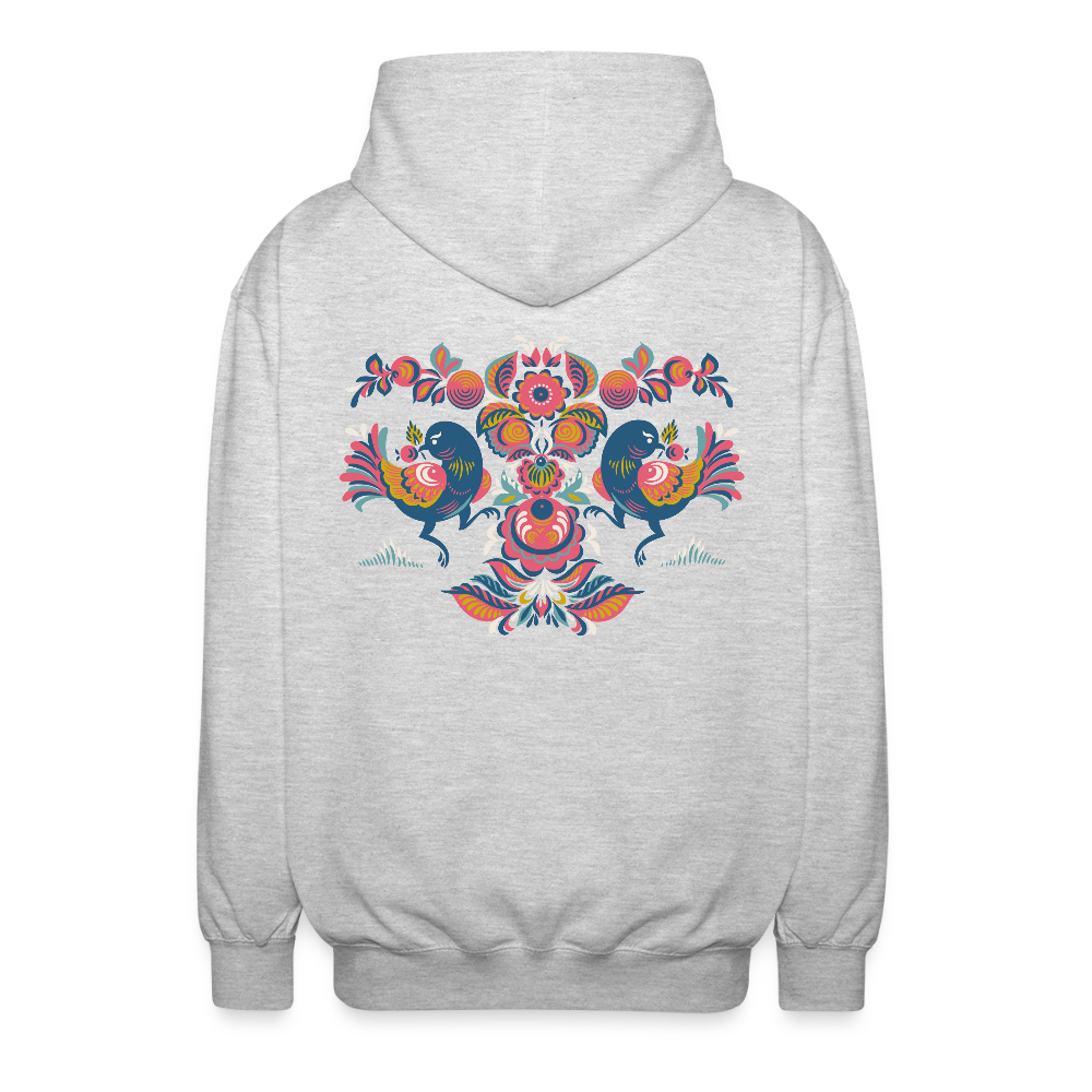 Uniseks zip hoodie - lichtgrijs gemêleerd