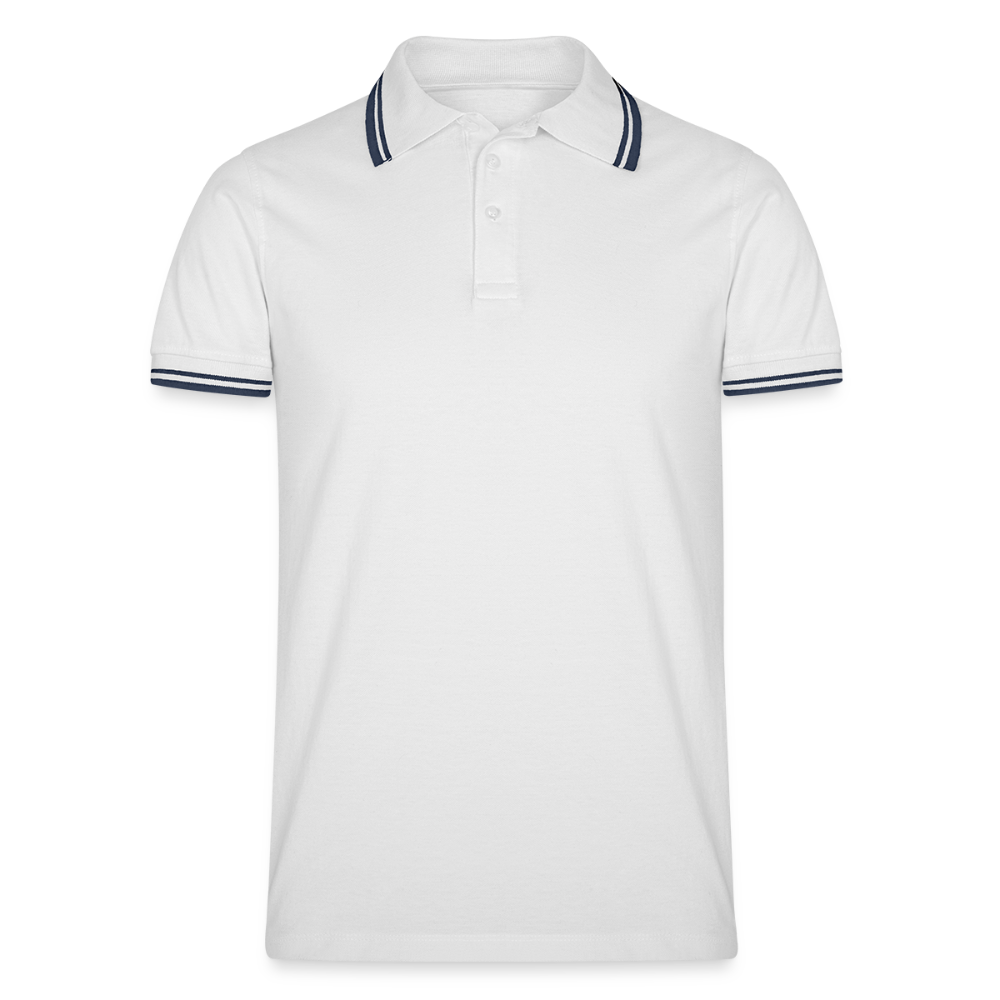 Mannen tipped poloshirt - wit/navy