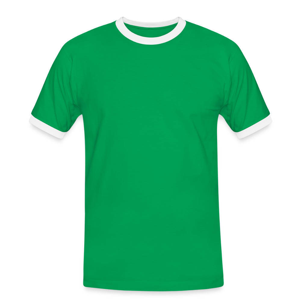 Mannen contrastshirt - kelly groen/wit