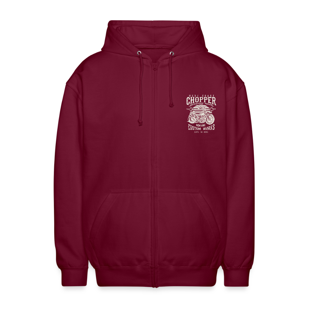 Uniseks zip hoodie - bordeaux