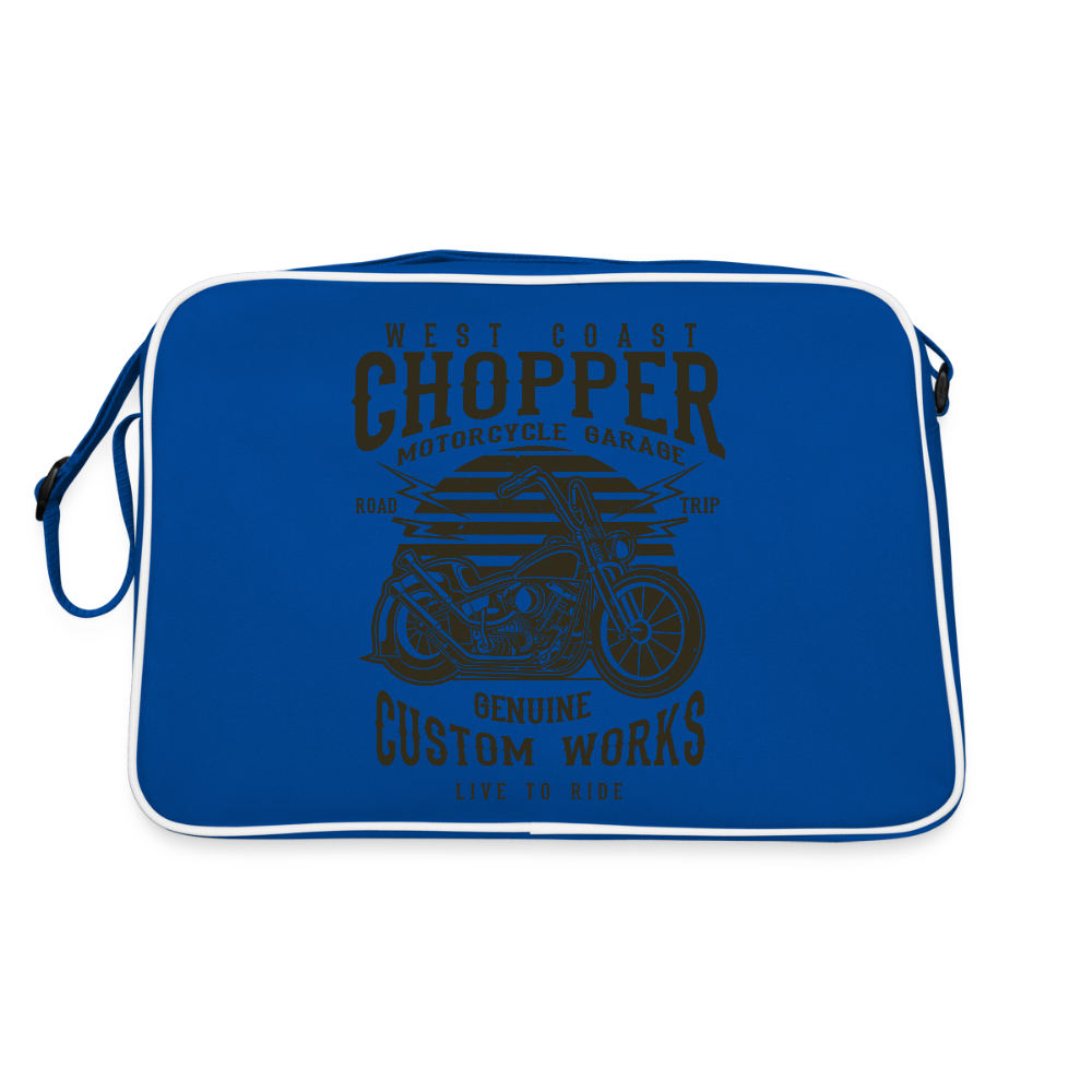 Retro-tas - blauw/wit