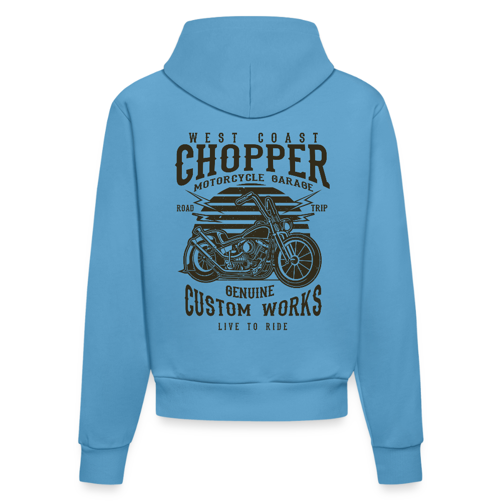 Organic fitted hoodie made in EU - Sol Blue