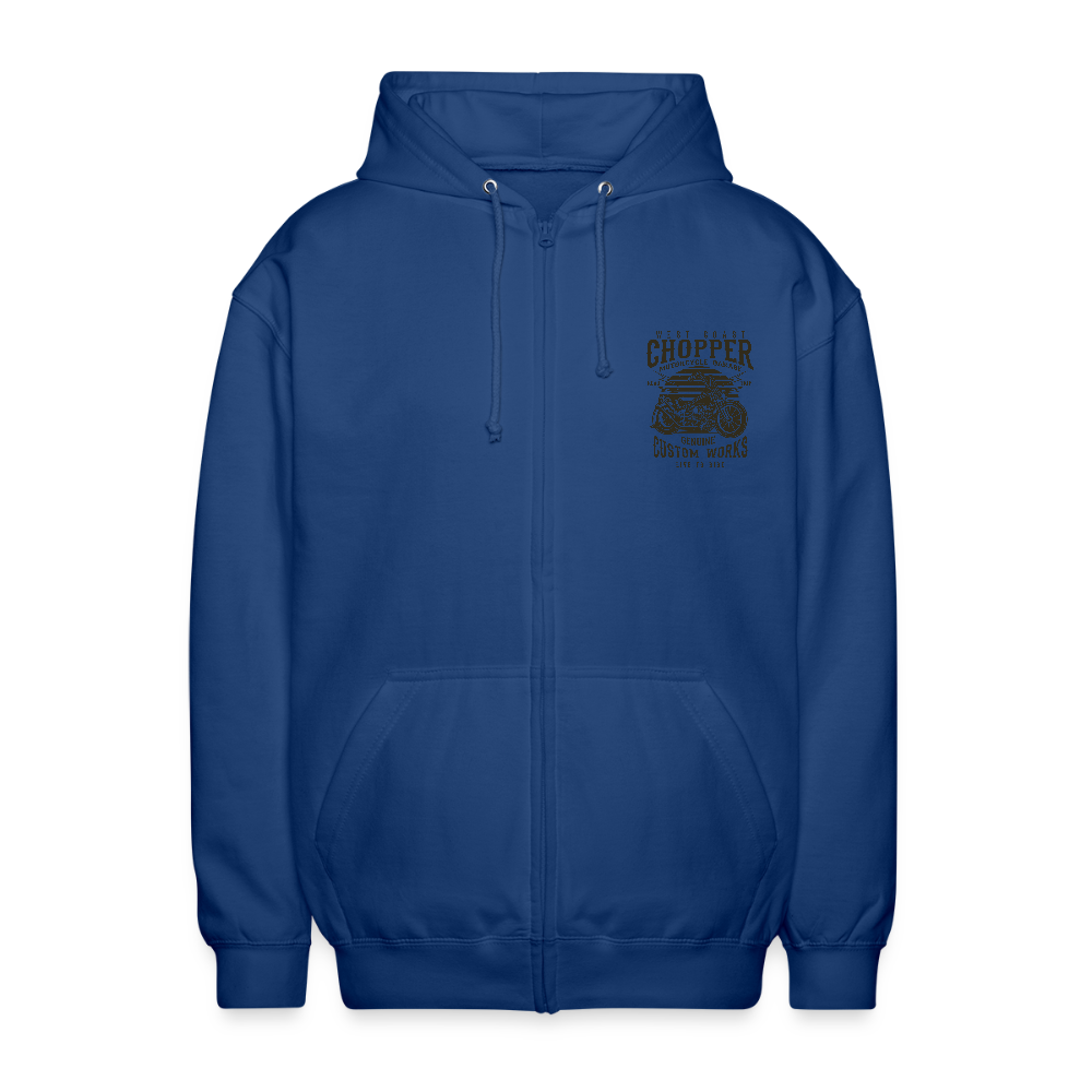 Uniseks zip hoodie - koningsblauw