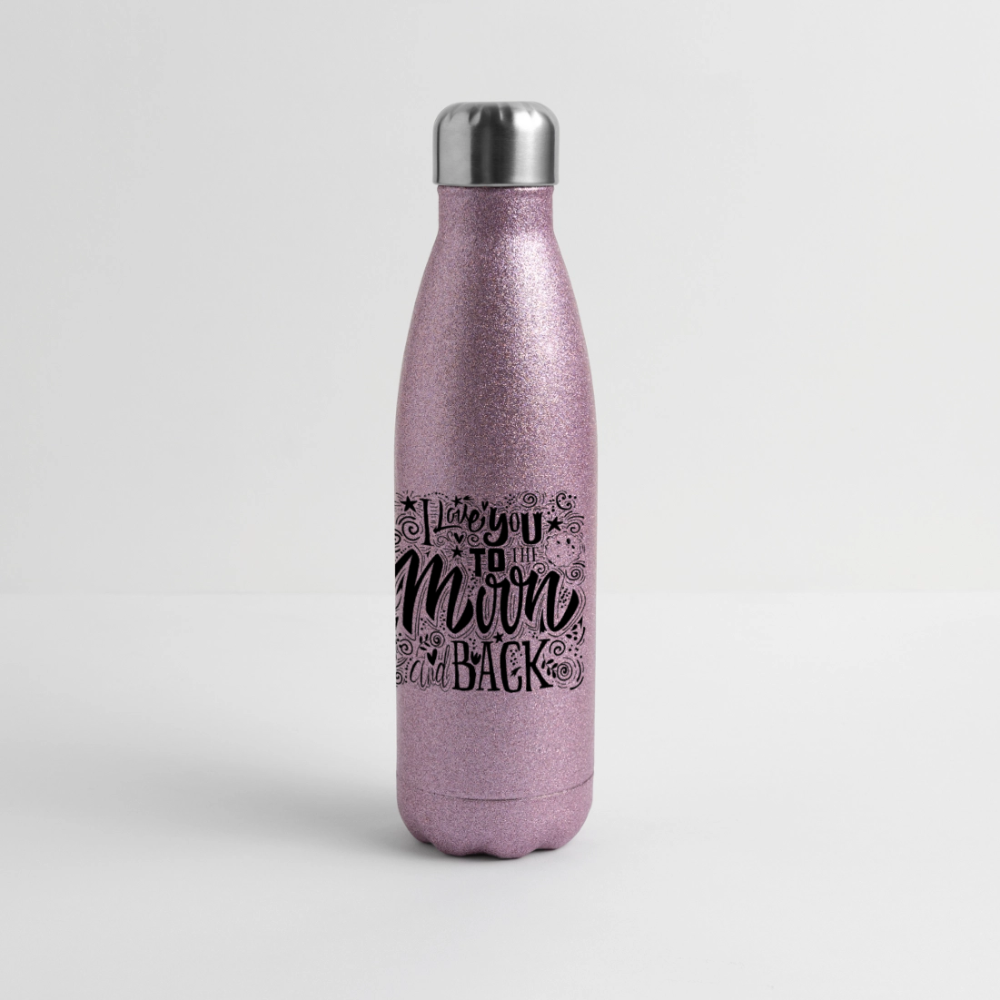 Roestvrijstalen glitter-thermosfles - pink glitter