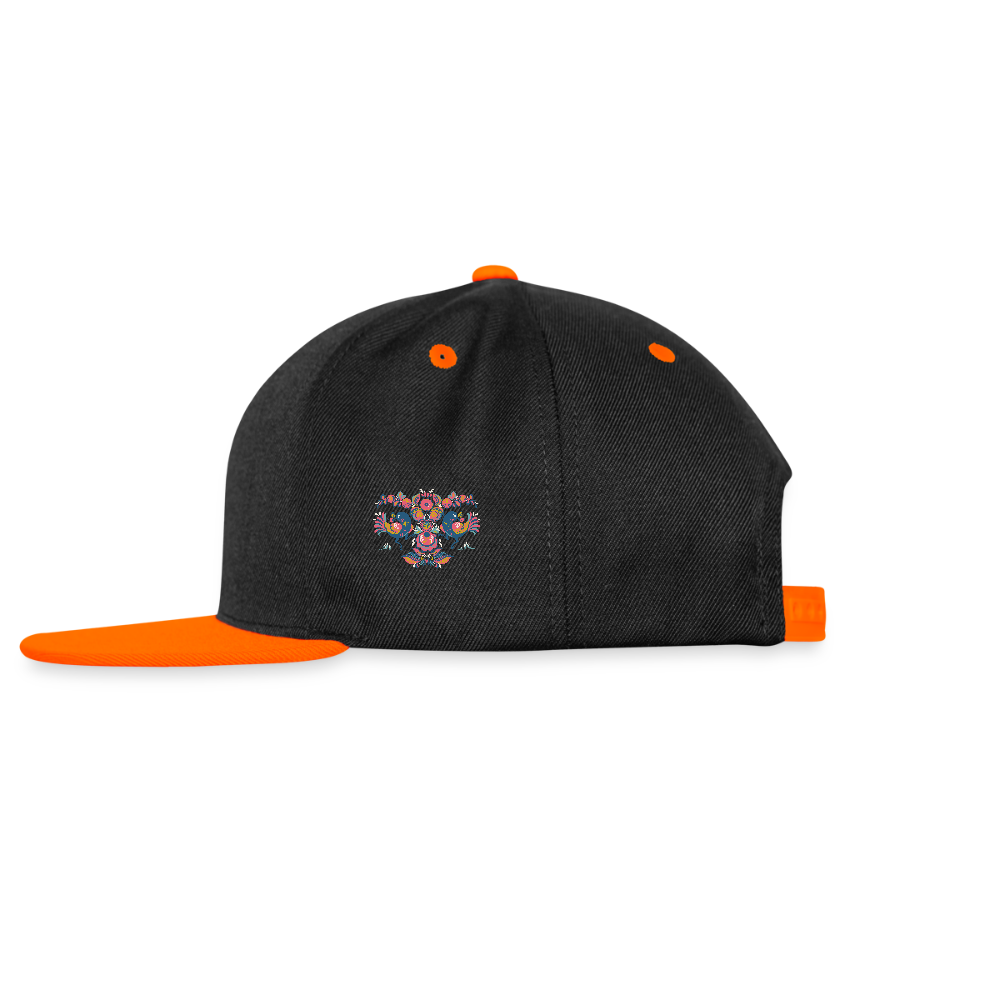 Contrast snapback cap - zwart/neonoranje