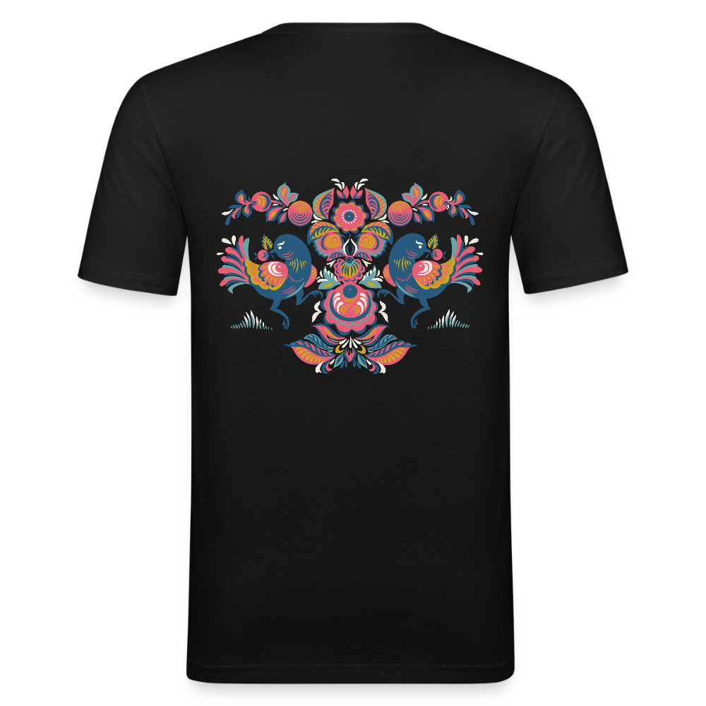 Mannen slim fit T-shirt - zwart