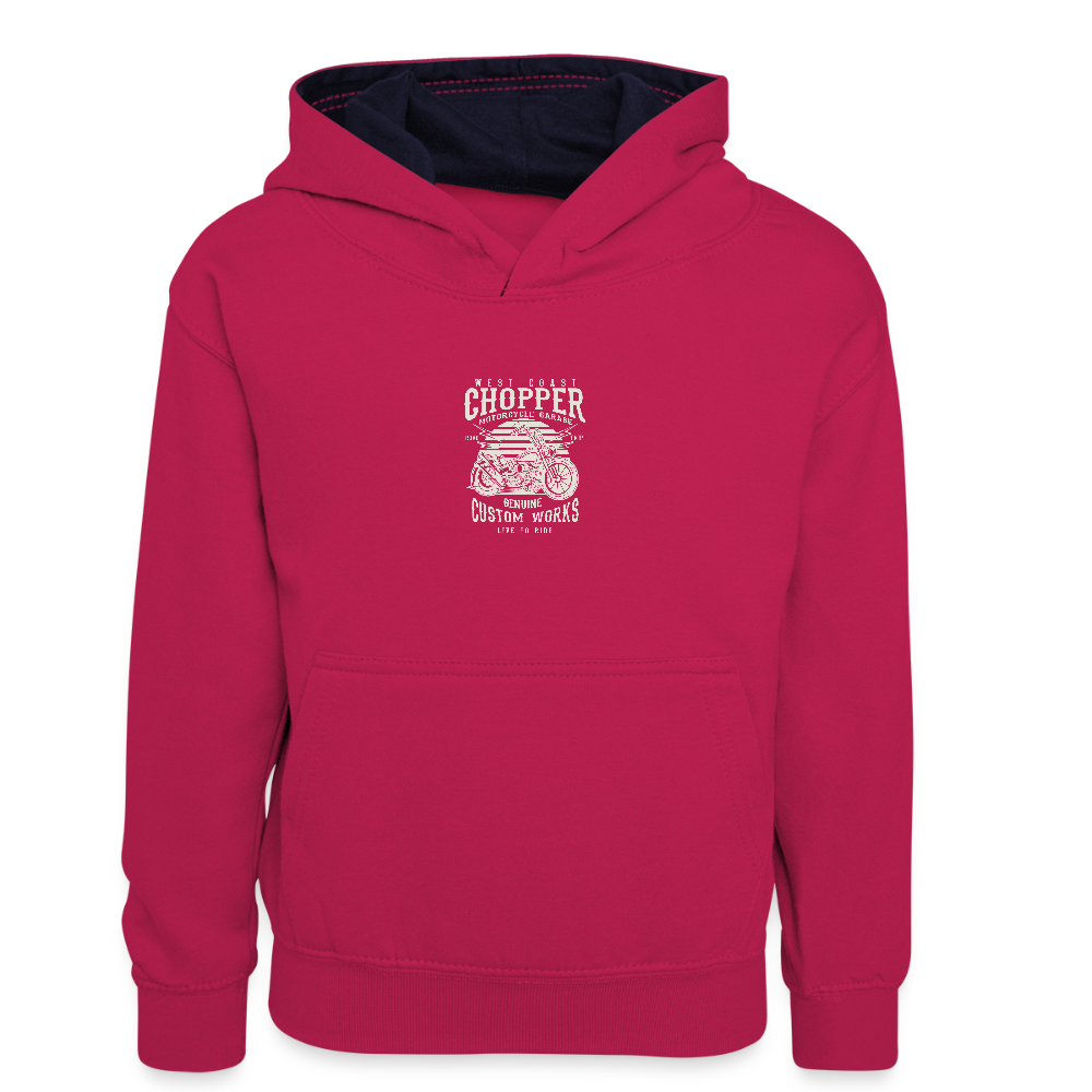 Teenager contrast-hoodie/kinderen contrast-hoodie - roze/navy