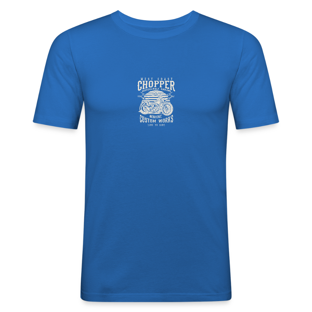 Mannen slim fit T-shirt - koningsblauw