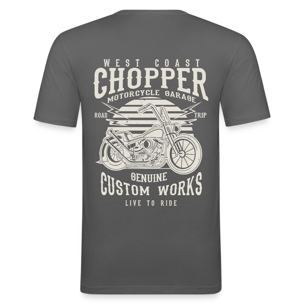 Mannen slim fit T-shirt - grafietgrijs