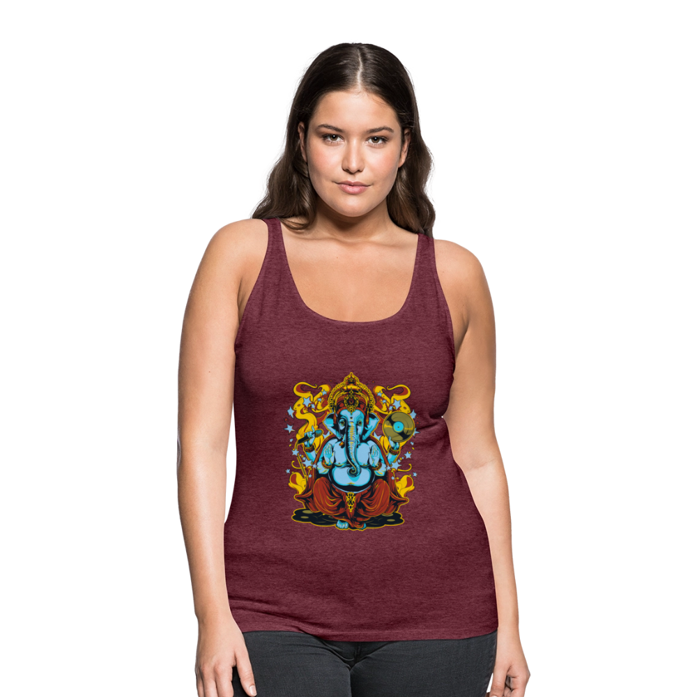 Vrouwen Premium tank top - bordeaux gemêleerd
