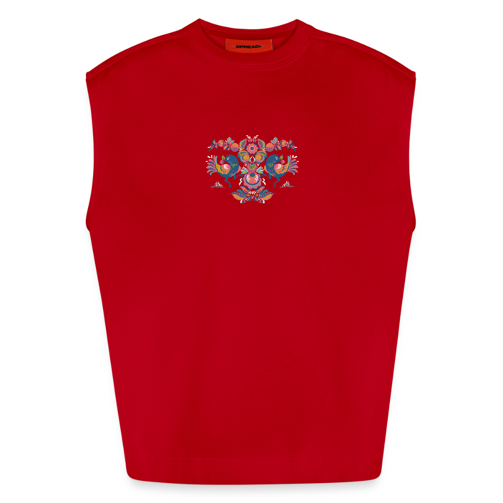 Heavyweight oversized organic tanktop made in EU Unisex - rood