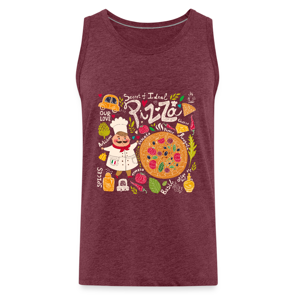 Mannen Premium tank top - bordeaux gemêleerd