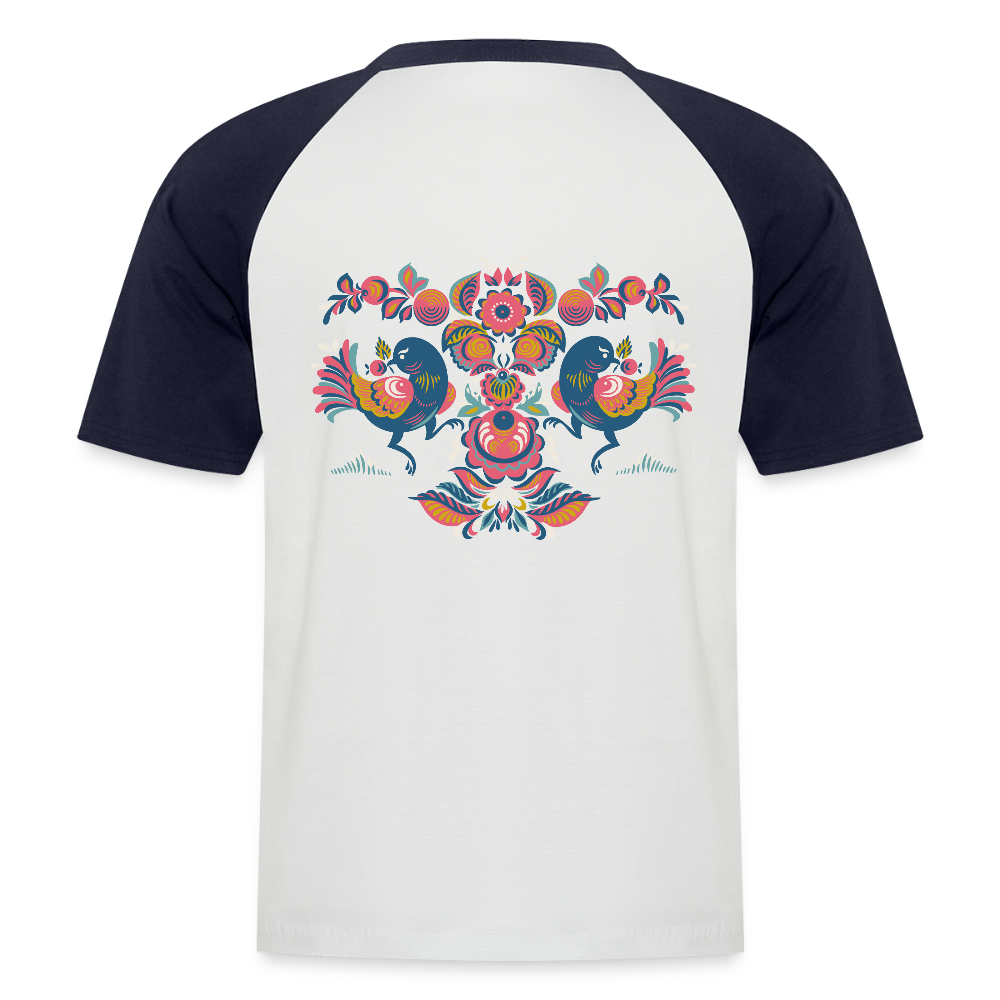 Mannen baseballshirt korte mouw - wit/navy