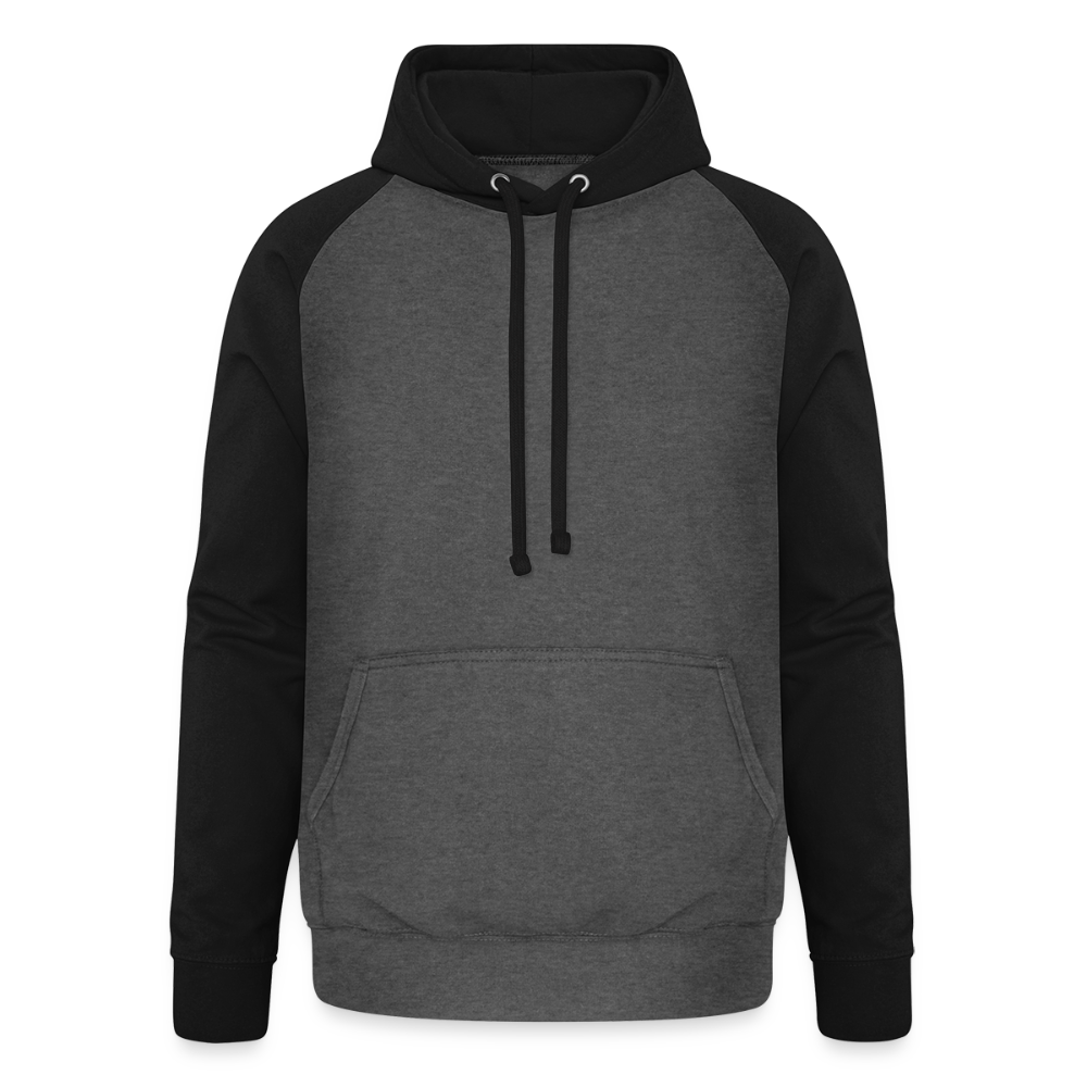 Unisex baseball hoodie - grafietgrijs/zwart