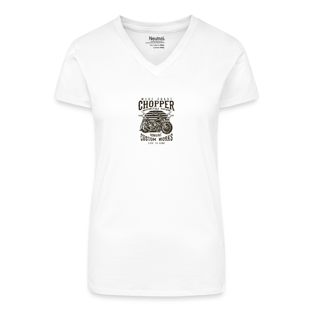Bio vrouwen T-shirt met V-hals - wit