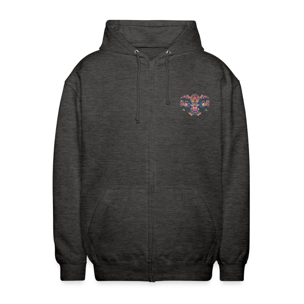 Uniseks zip hoodie - houtskool