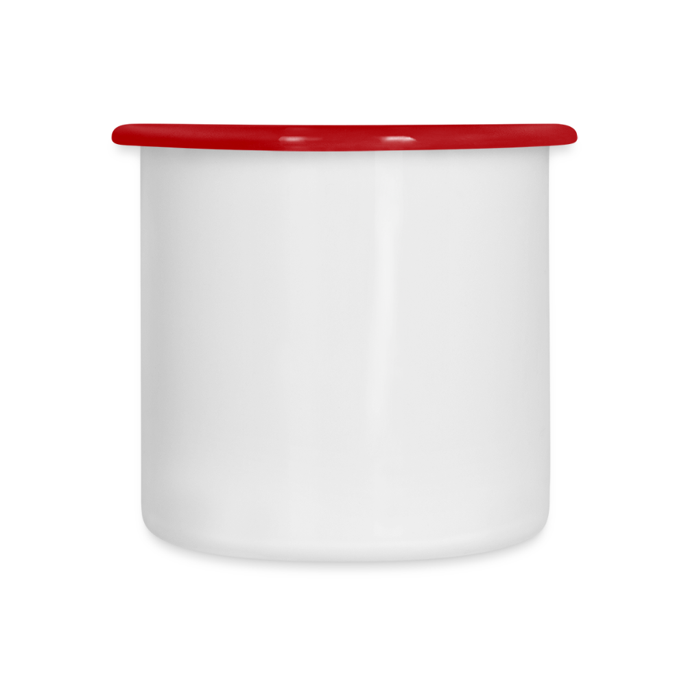 Emaille mok - wit/rood