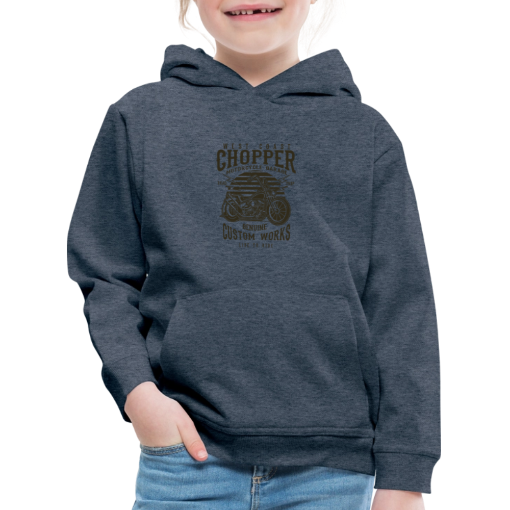 Kinderen trui Premium met capuchon - jeansblauw
