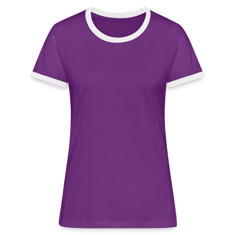 Vrouwen contrastshirt - purple/wit