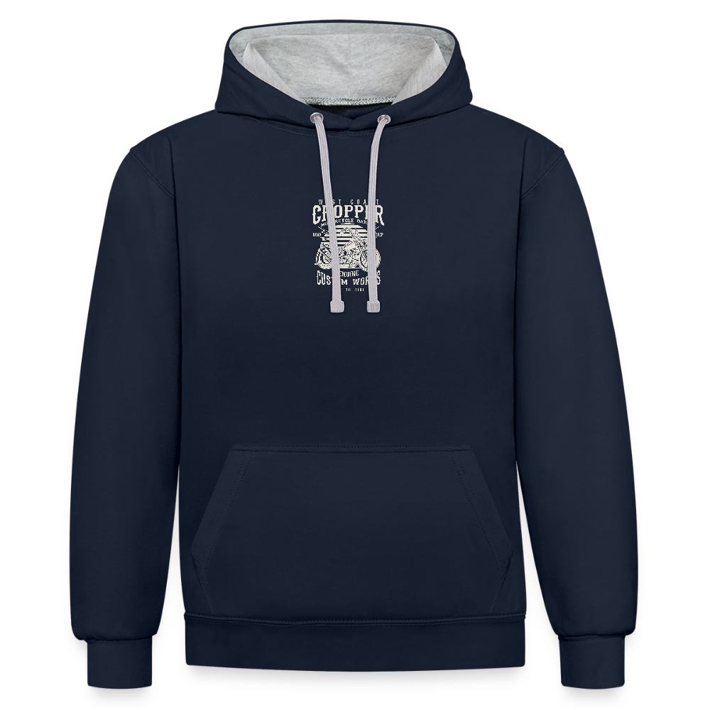 Contrast hoodie - navy/grijs gemêleerd