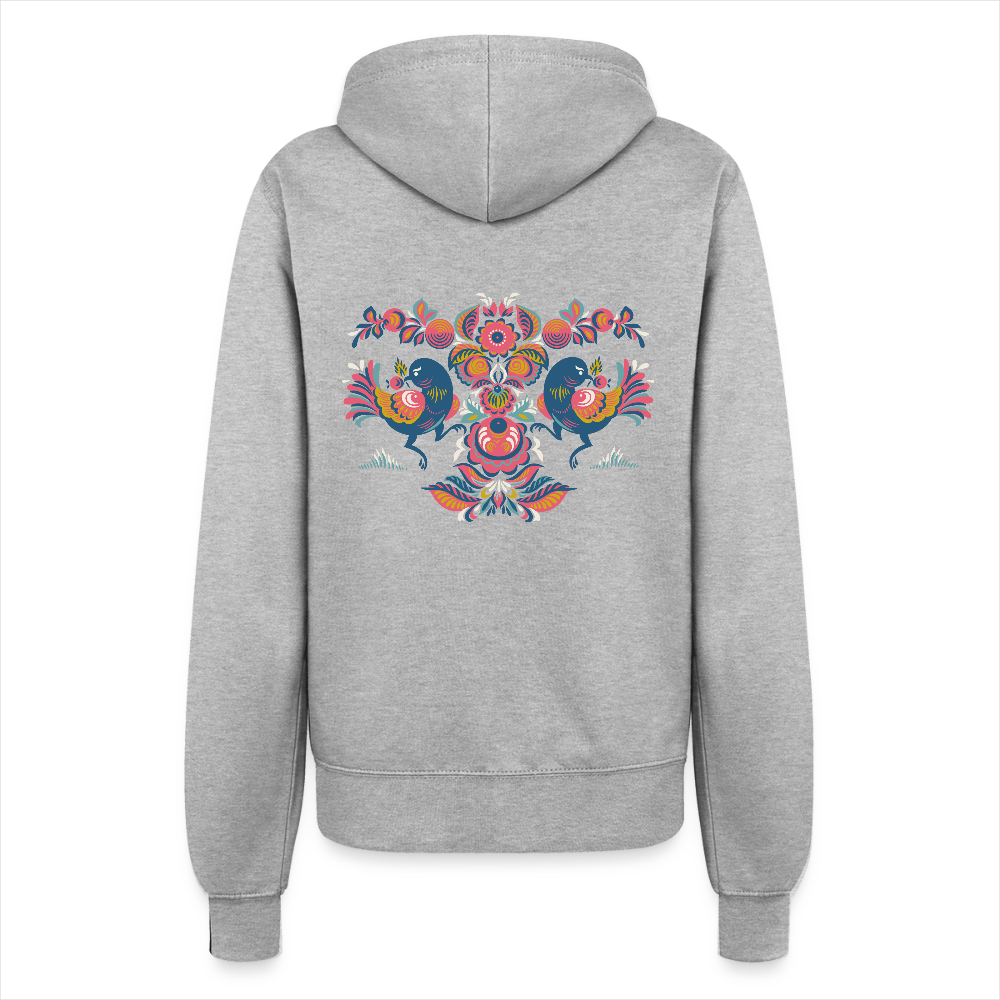 Vrouwen ziphoodie - grijs gemêleerd