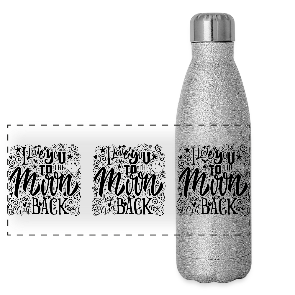 Roestvrijstalen glitter-thermosfles - silver glitter
