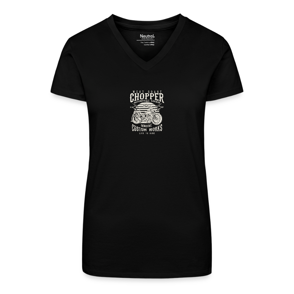 Bio vrouwen T-shirt met V-hals - zwart