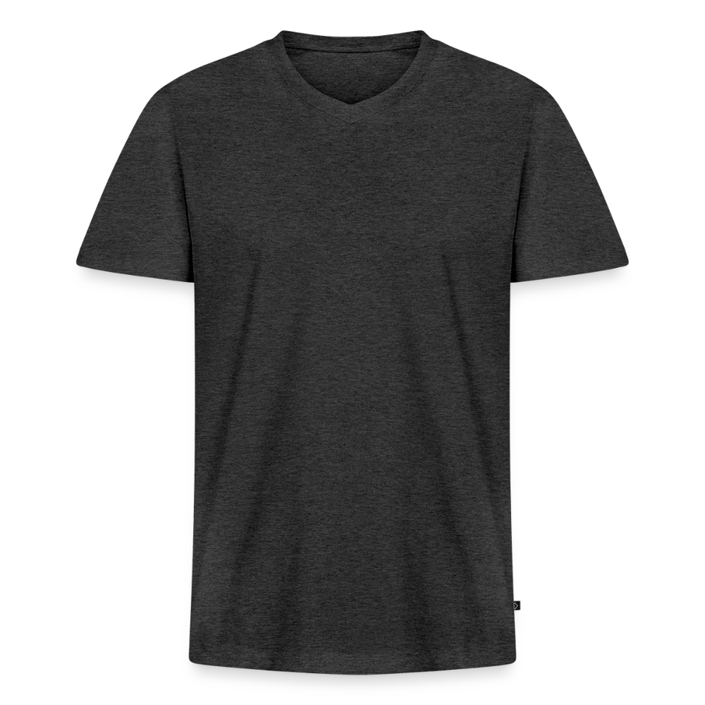 Mannen bio T-shirt met V-hals van Stanley & Stella - antraciet gemêleerd
