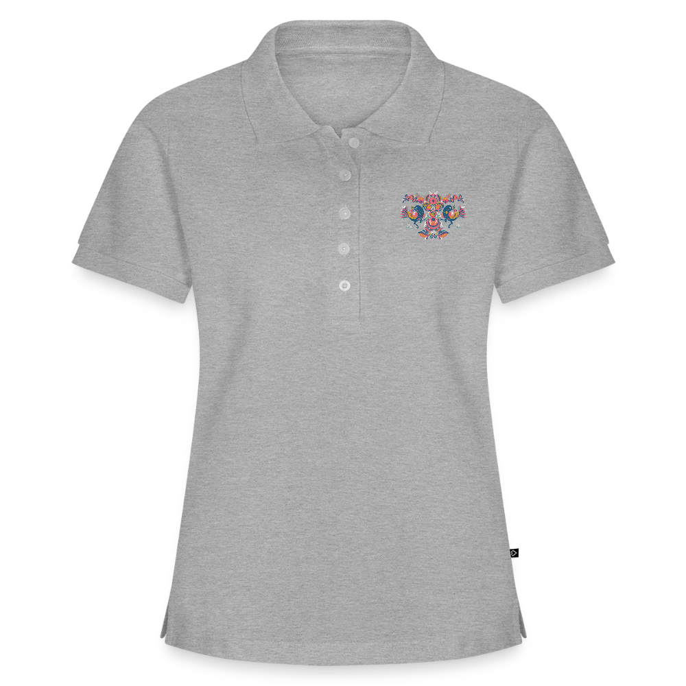 Vrouwen Premium Bio Poloshirt - grijs gemêleerd