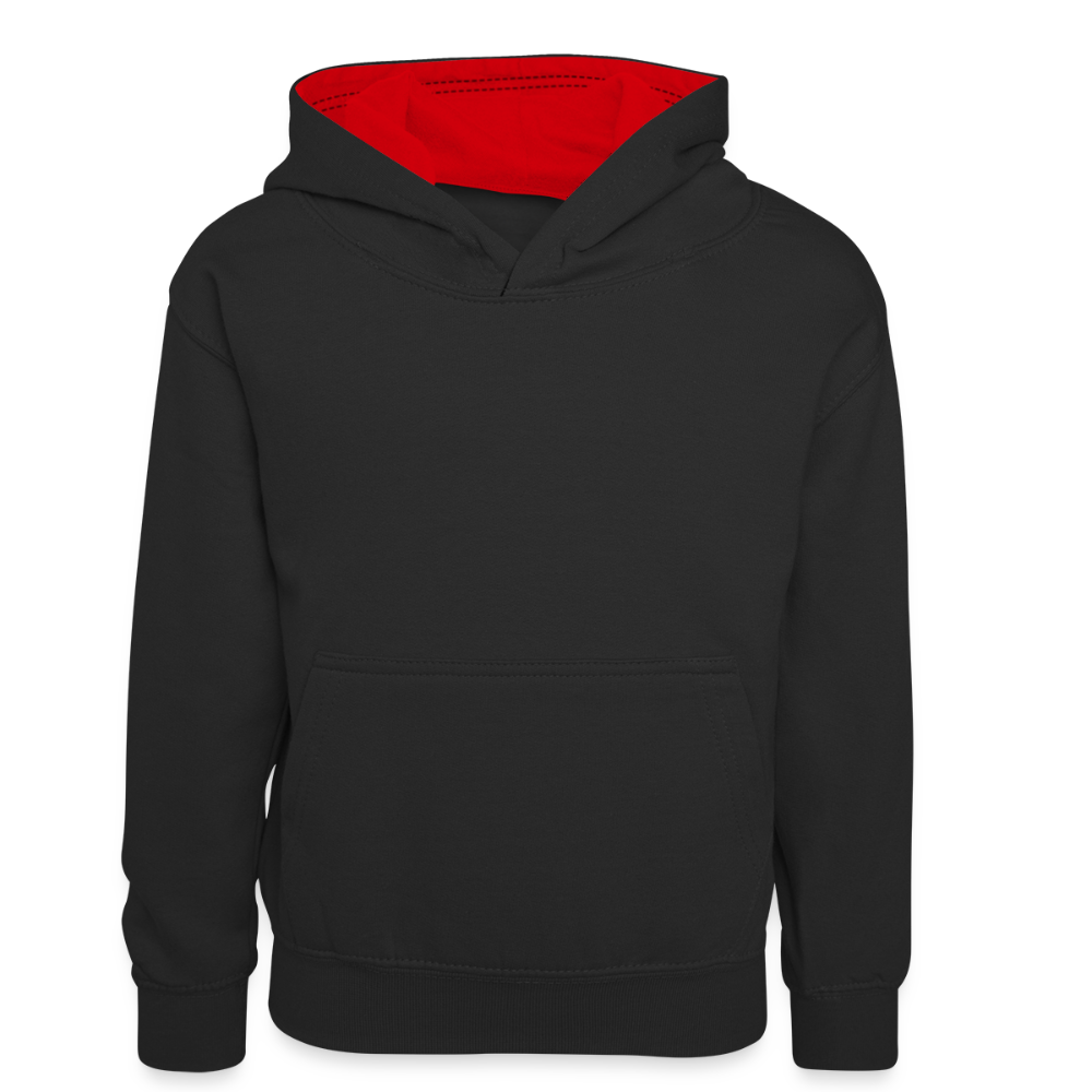 Teenager contrast-hoodie/kinderen contrast-hoodie - zwart/rood
