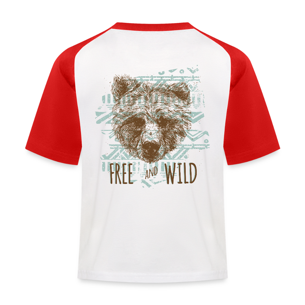 Kinderen baseball T-shirt - wit/rood