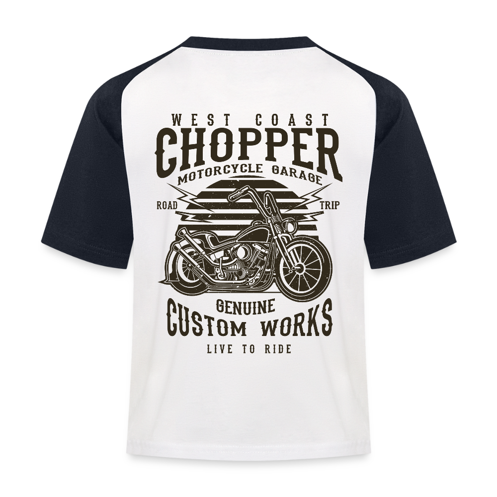 Kinderen baseball T-shirt - wit/navy