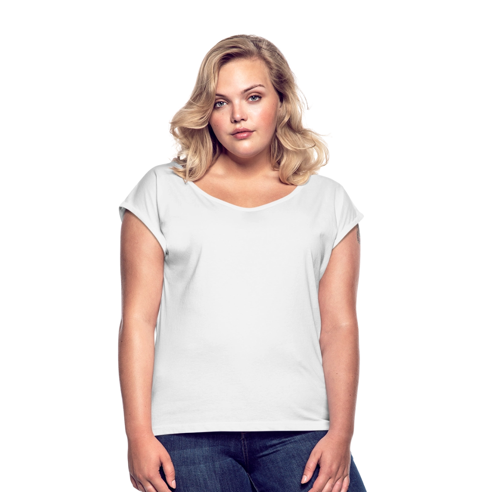 Vrouwen T-shirt met opgerolde mouwen - wit