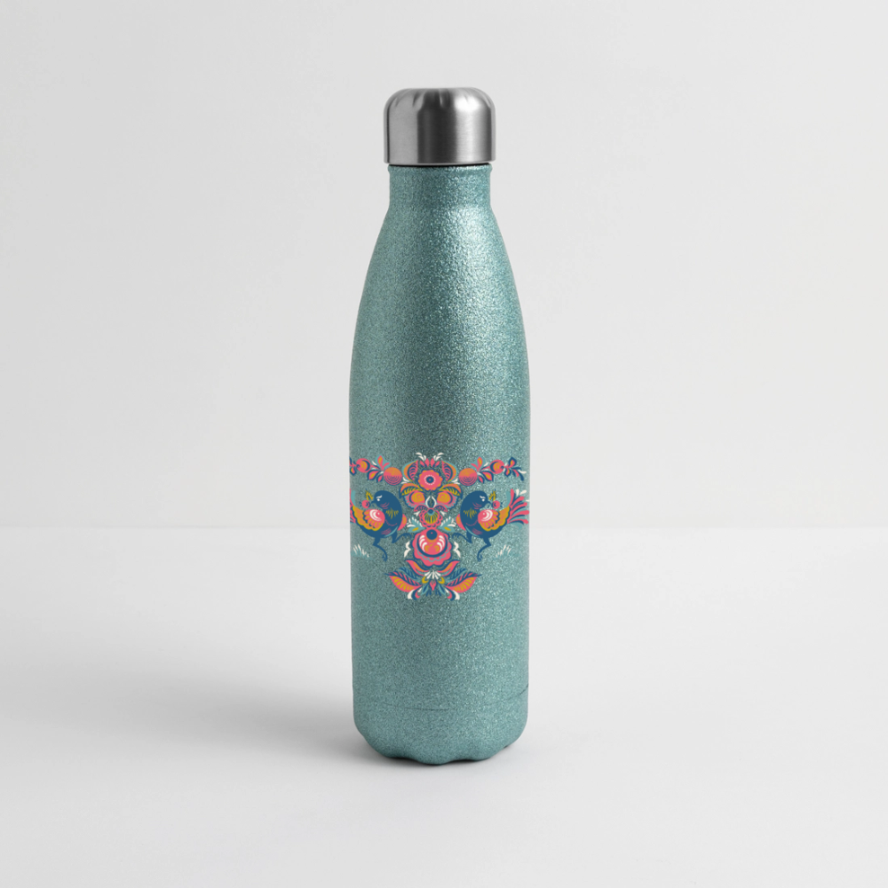 Roestvrijstalen glitter-thermosfles - blue glitter