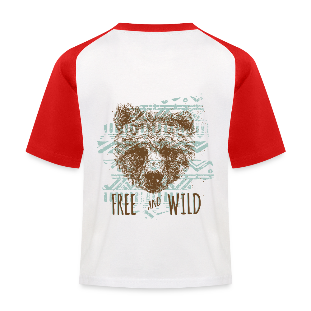 Kinderen baseball T-shirt - wit/rood