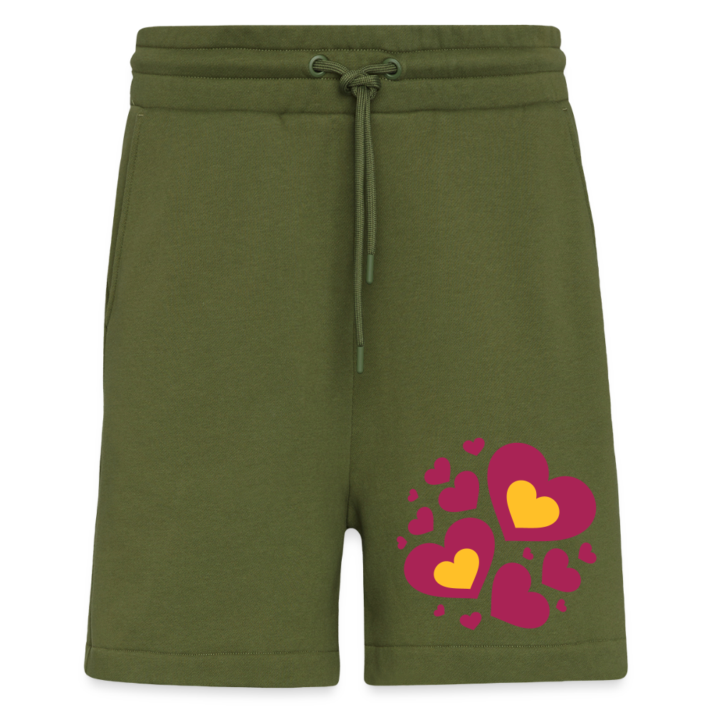 Organic relaxed shorts made in EU - MOSS GREEN