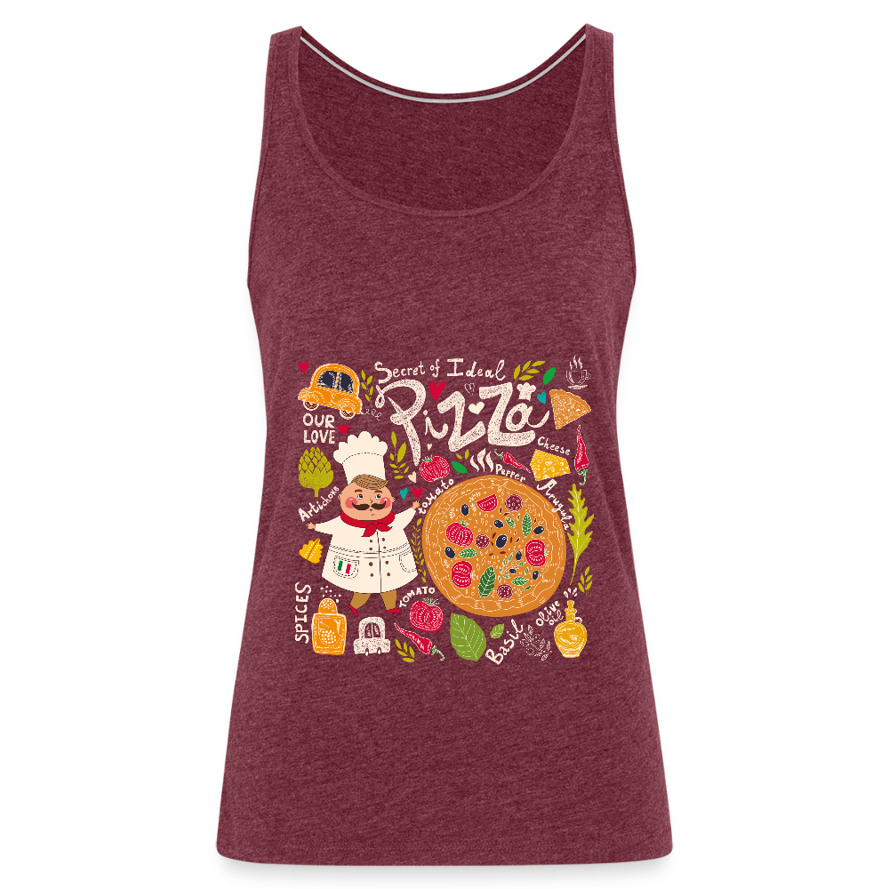 Vrouwen Premium tank top - bordeaux gemêleerd