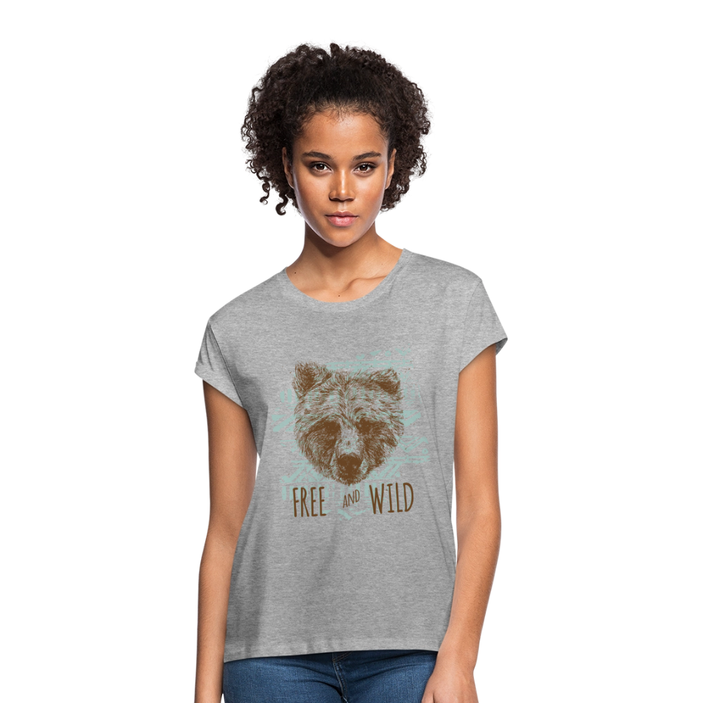 Vrouwen oversize T-shirt - grijs gemêleerd