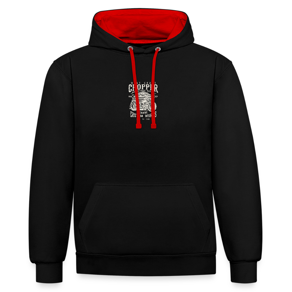 Contrast hoodie - zwart/rood