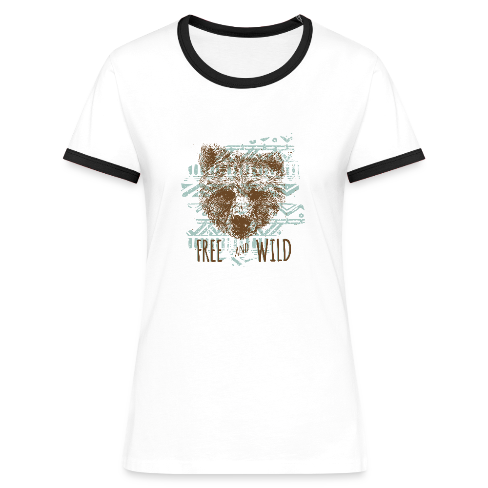 Vrouwen contrastshirt - wit/zwart