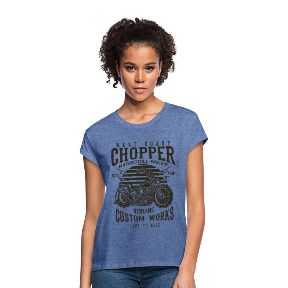 Vrouwen oversize T-shirt - denim gemêleerd