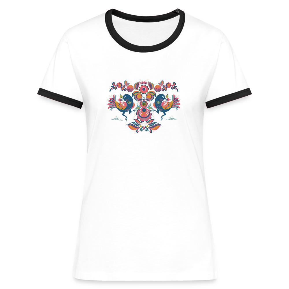 Vrouwen contrastshirt - wit/zwart