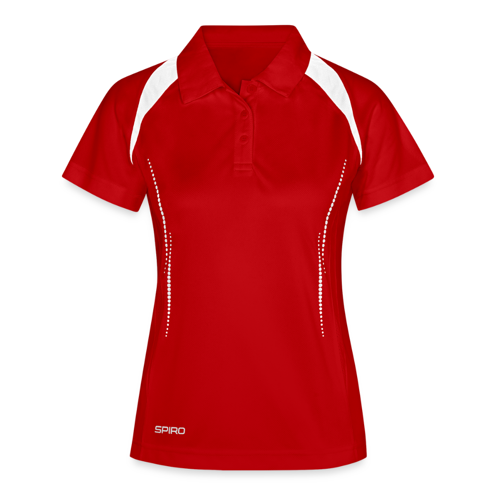 Vrouwen polo ademend - rood/wit