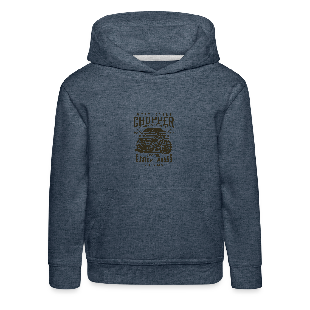 Kinderen trui Premium met capuchon - jeansblauw
