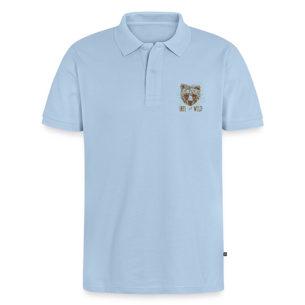 Mannen Premium Bio Poloshirt - lichtblauw