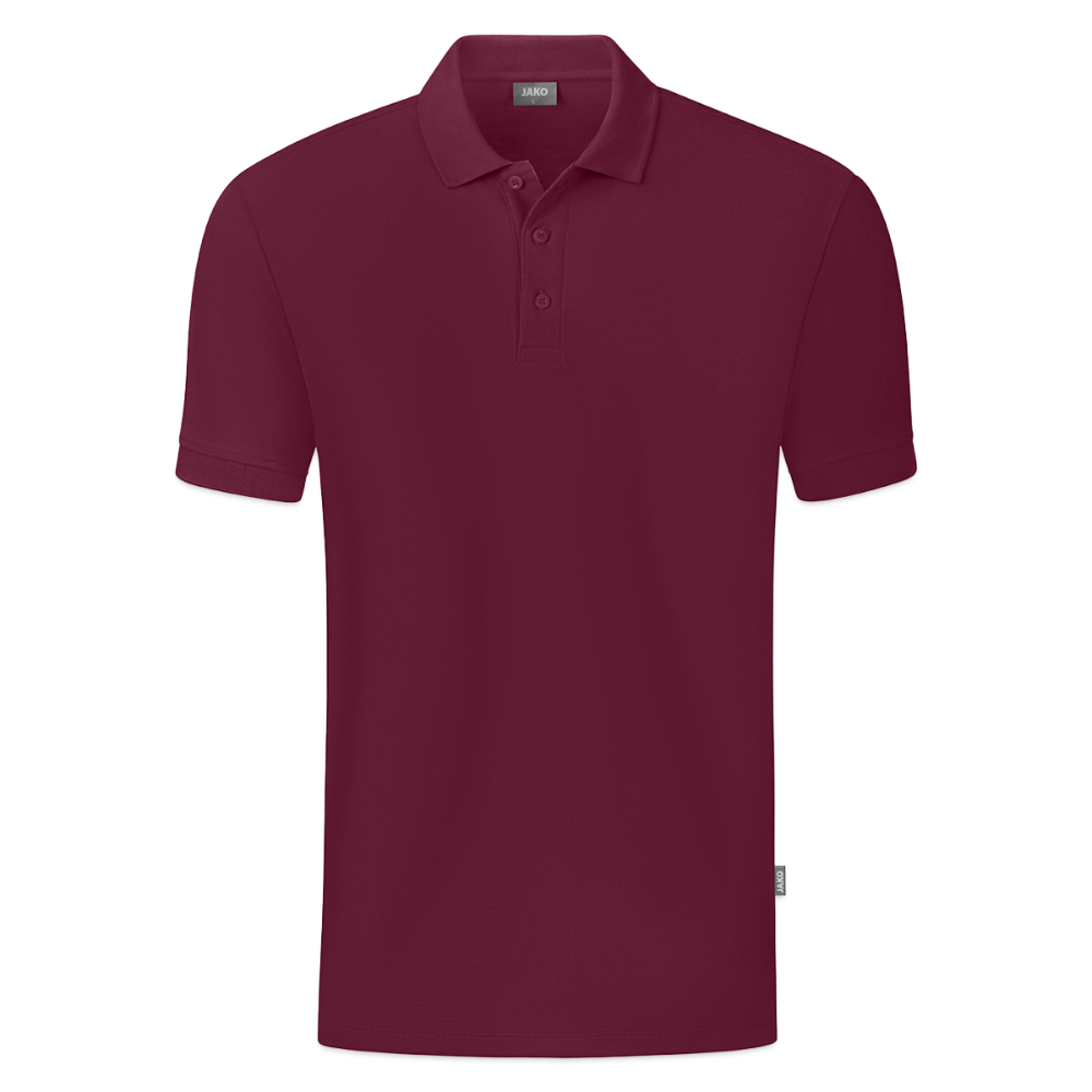 JAKO Mannen Polo Organic - wijnrood