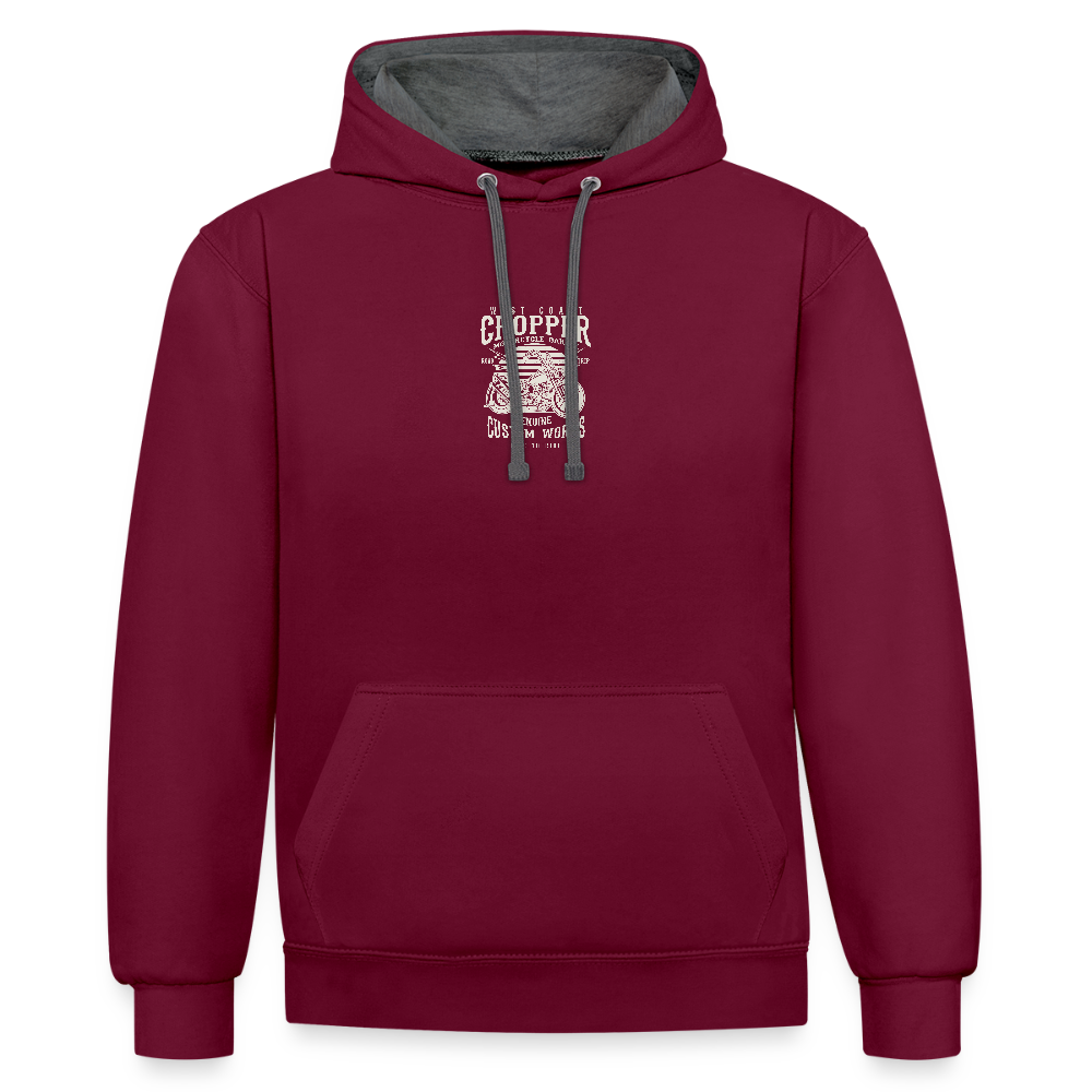 Contrast hoodie - wijnrood/antraciet