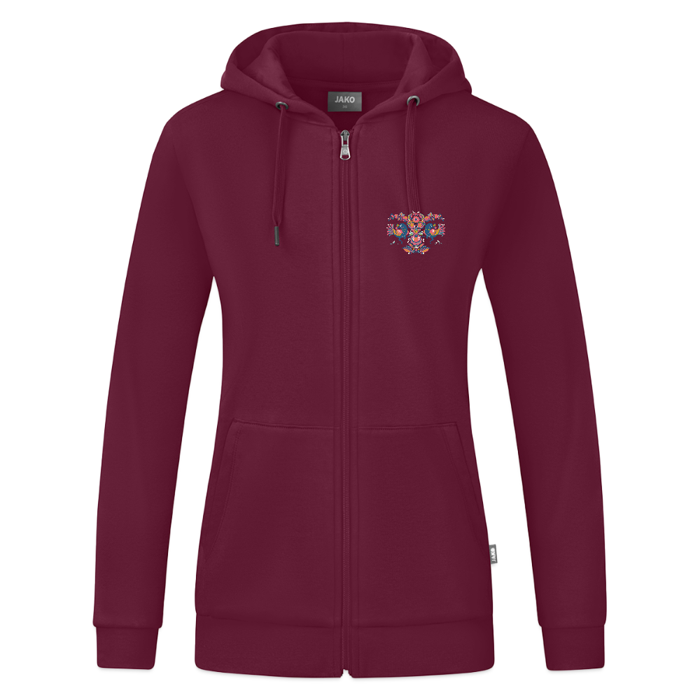 JAKO Vrouwen ziphoodie Organic - wijnrood