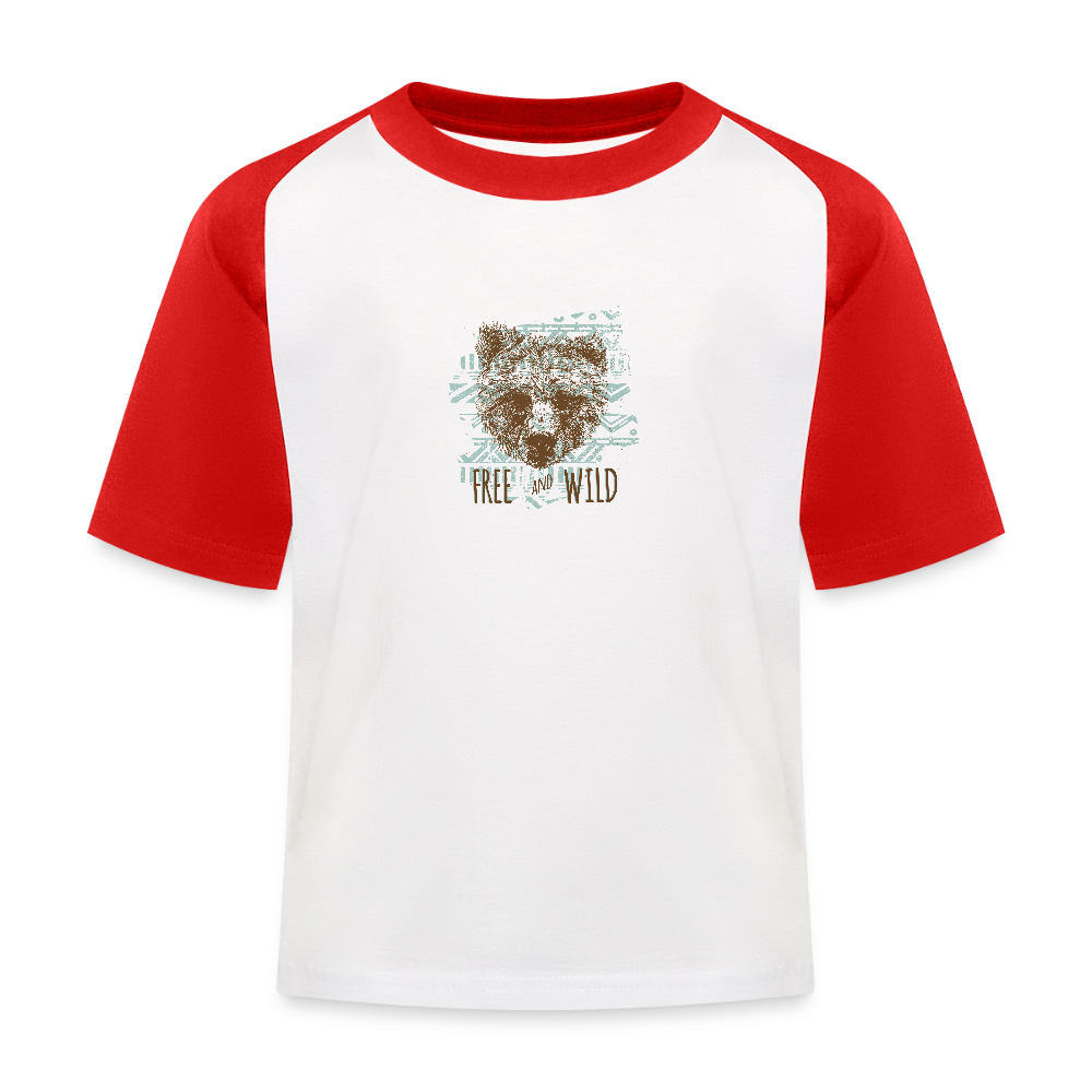 Kinderen baseball T-shirt - wit/rood