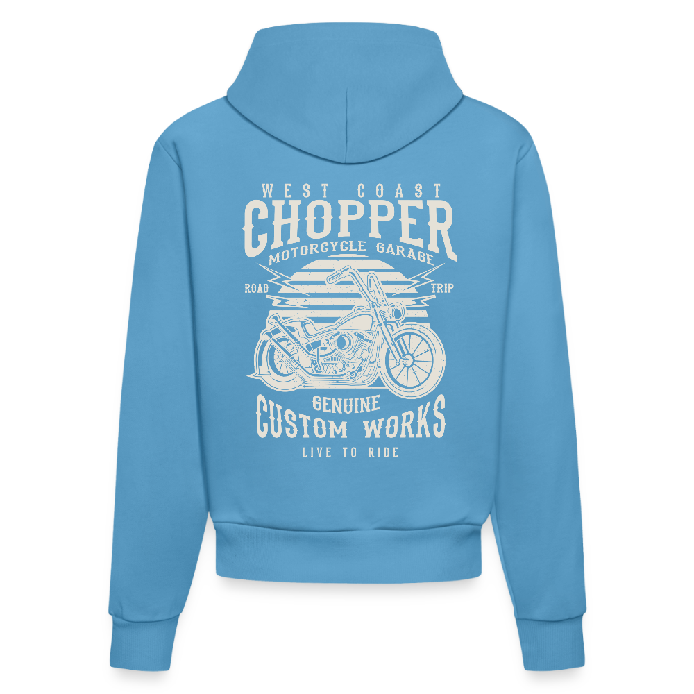 Organic fitted hoodie made in EU - Sol Blue